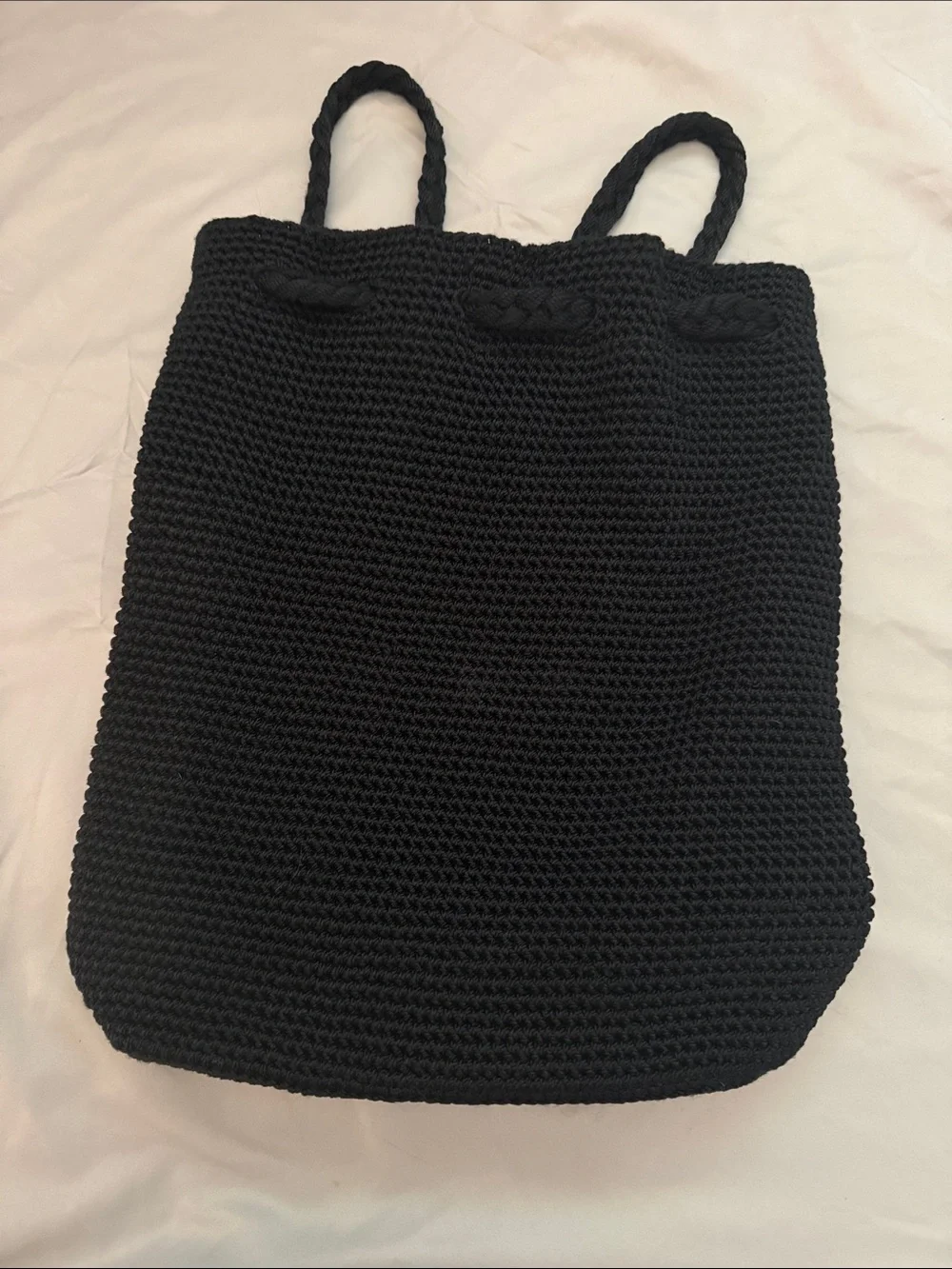 The Sak Black Crochet Zip Shoulder Bag